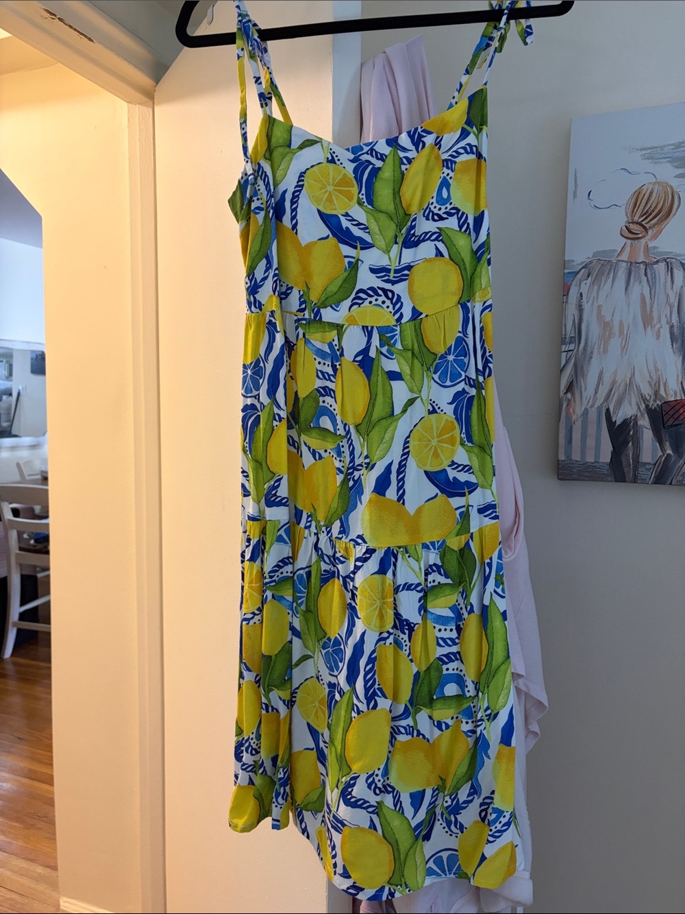 Kenny Flowers Lemon Print Mini Dress in Yellow and Green